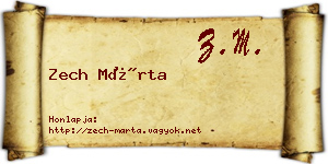 Zech Márta névjegykártya
